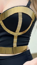 Top Cropped Alcinha Dourado
