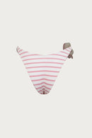 Biquíni Cortininha Flores 3D Listrado Rosa