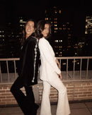 Conjunto Alfaiataria 2 Peças Blazer e Calça Com Pedraria Branco