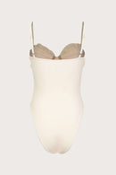 Maiô Alça Fina Flores 3D Branco