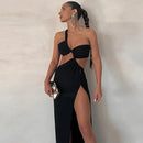 Vestido Longo Assimétrico Um Ombro Só Branco