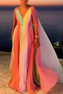 Vestido Longo Fluído Colorido