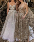 Vestido Midi De Paetês Tomara Que Caia Dourado