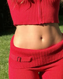 Conjunto Moletom Canelado 2 Peças Cinza