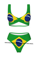 Conjunto De Biquíni 2 Peças Top Alça Média Hot Pants Brasil