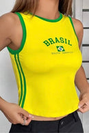Regata Feminina Com Estampa Do Brasil