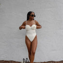 Maiô Alça Fina Flores 3D Branco