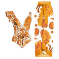 Conjunto Biquíni/Maiô + Pareô Estampa Solar