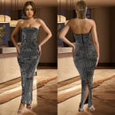 Vestido Longo Recorte Reto Tomara Que Caia Com Pedrarias