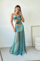 Vestido Longo Tomara Que Caia Tie-Dye Azul