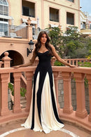 Vestido Longo Alça Fina Caimento Leve e Fluído Preto