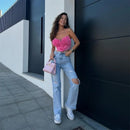 Cropped Coração Rosa