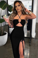 Vestido Longo Com Fenda Lateral