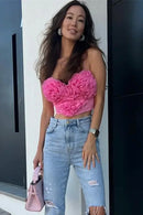 Cropped Coração Rosa