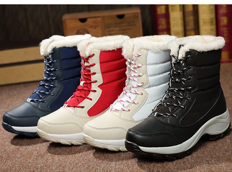 Bota De Inverno Impermeável Com Cadarço