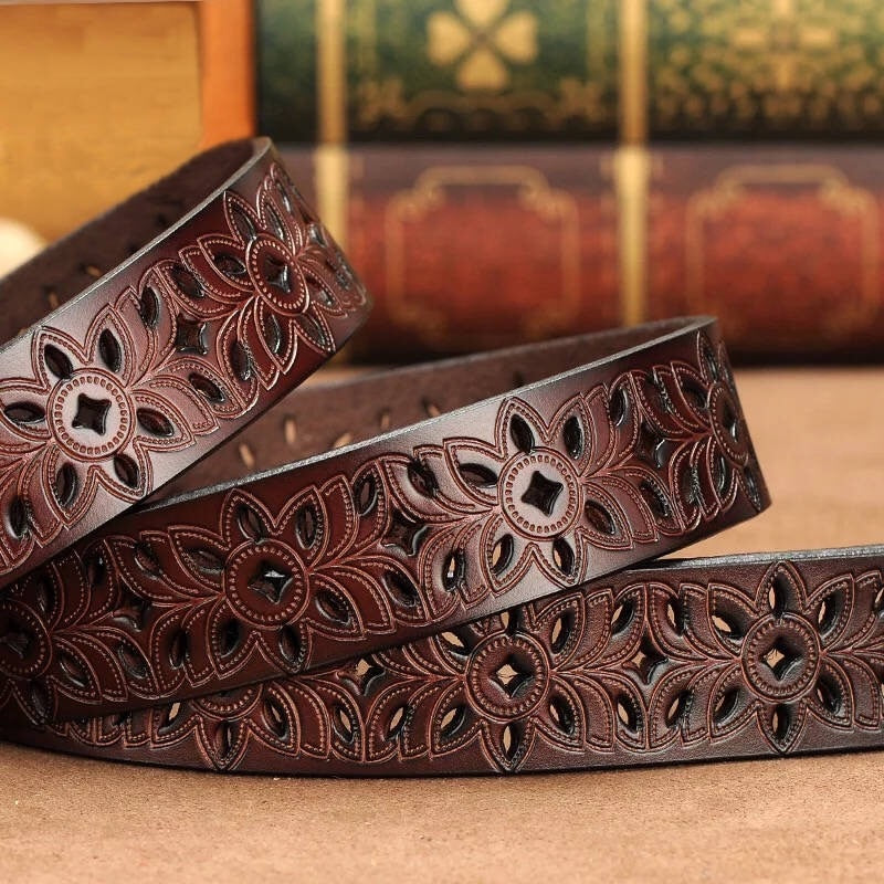 Cinto De Couro Genuíno Estilo Boho