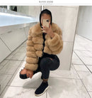 Casaco De Pele Fake Manga Longa Forrado Cores