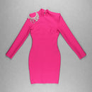 Vestido Curto Manga Longa Com Strass Preto