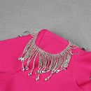 Vestido Curto Manga Longa Com Strass Preto