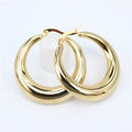 Brinco de Argola Tubular Dourado e Prata