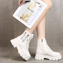 Bota Coturno Cano Médio Forrada Tratorada