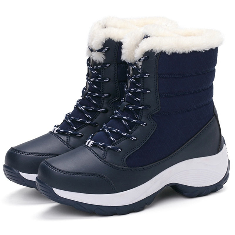 Bota De Inverno Impermeável Com Cadarço
