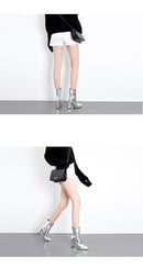 Bota Cano Médio Metalizada