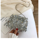 Bolsa Alça Dupla Com Lantejoulas Monocromática