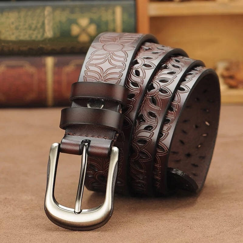 Cinto De Couro Genuíno Estilo Boho