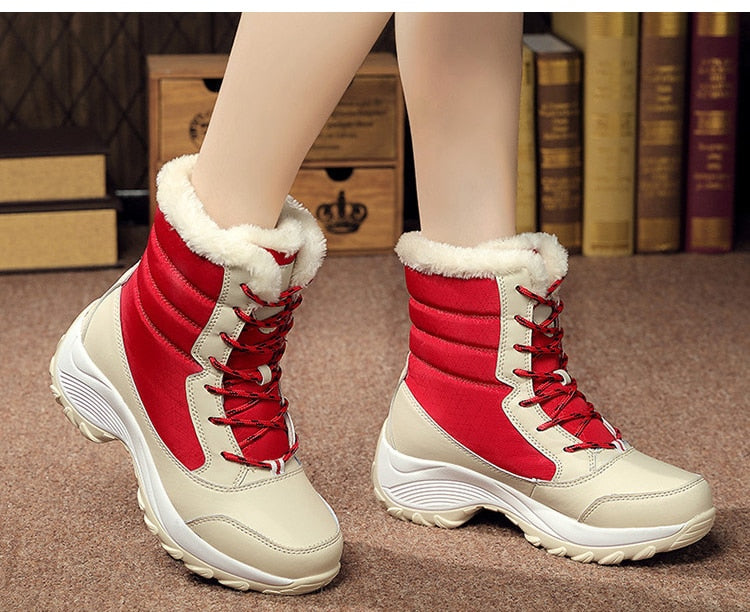 Bota De Inverno Impermeável Com Cadarço