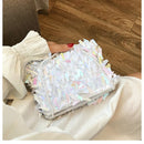 Bolsa Alça Dupla Com Lantejoulas Monocromática