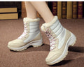 Bota De Inverno Impermeável Com Cadarço