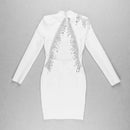 Vestido Curto Manga Longa Com Strass Preto