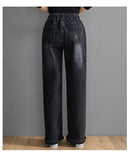 Calça Jeans Com Cordão e Elástico