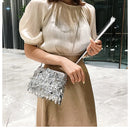 Bolsa Alça Dupla Com Lantejoulas Monocromática