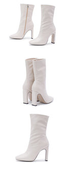 Bota Cano Médio Com Zíper