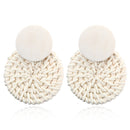 Brinco Geométrico Palha Artesanal