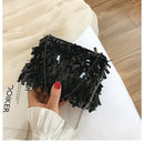 Bolsa Alça Dupla Com Lantejoulas Monocromática