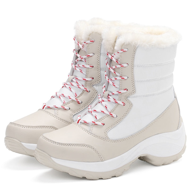 Bota De Inverno Impermeável Com Cadarço