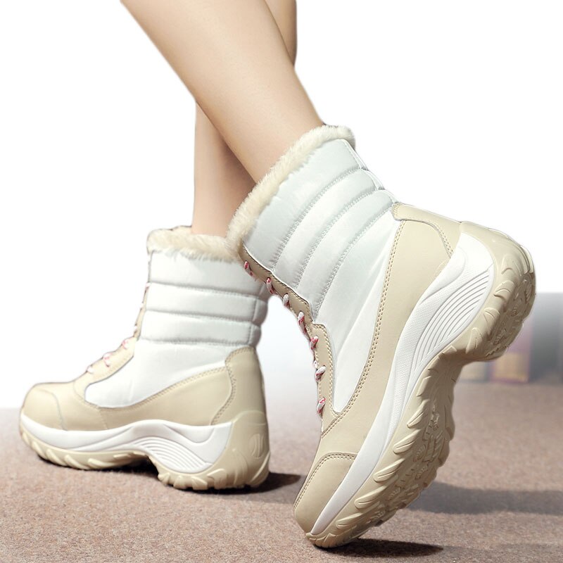 Bota De Inverno Impermeável Com Cadarço