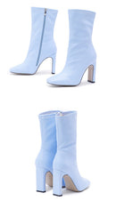 Bota Cano Médio Com Zíper