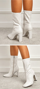 Bota Cano Médio Com Zíper