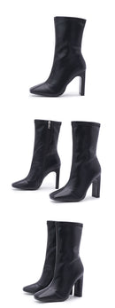 Bota Cano Médio Com Zíper