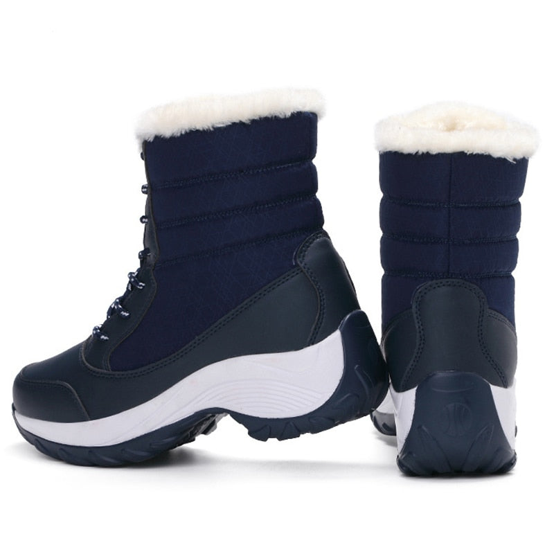 Bota De Inverno Impermeável Com Cadarço