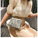 Bolsa Alça Dupla Com Lantejoulas Monocromática