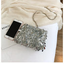 Bolsa Alça Dupla Com Lantejoulas Monocromática