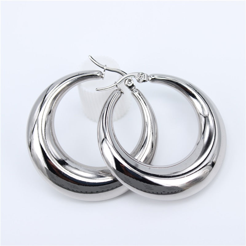 Brinco de Argola Tubular Dourado e Prata