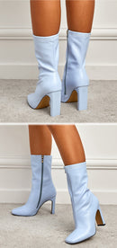 Bota Cano Médio Com Zíper