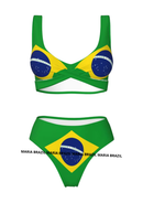 Conjunto De Biquíni 2 Peças Top Alça Média Hot Pants Brasil