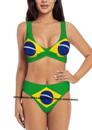 Conjunto De Biquíni 2 Peças Top Alça Média Hot Pants Brasil